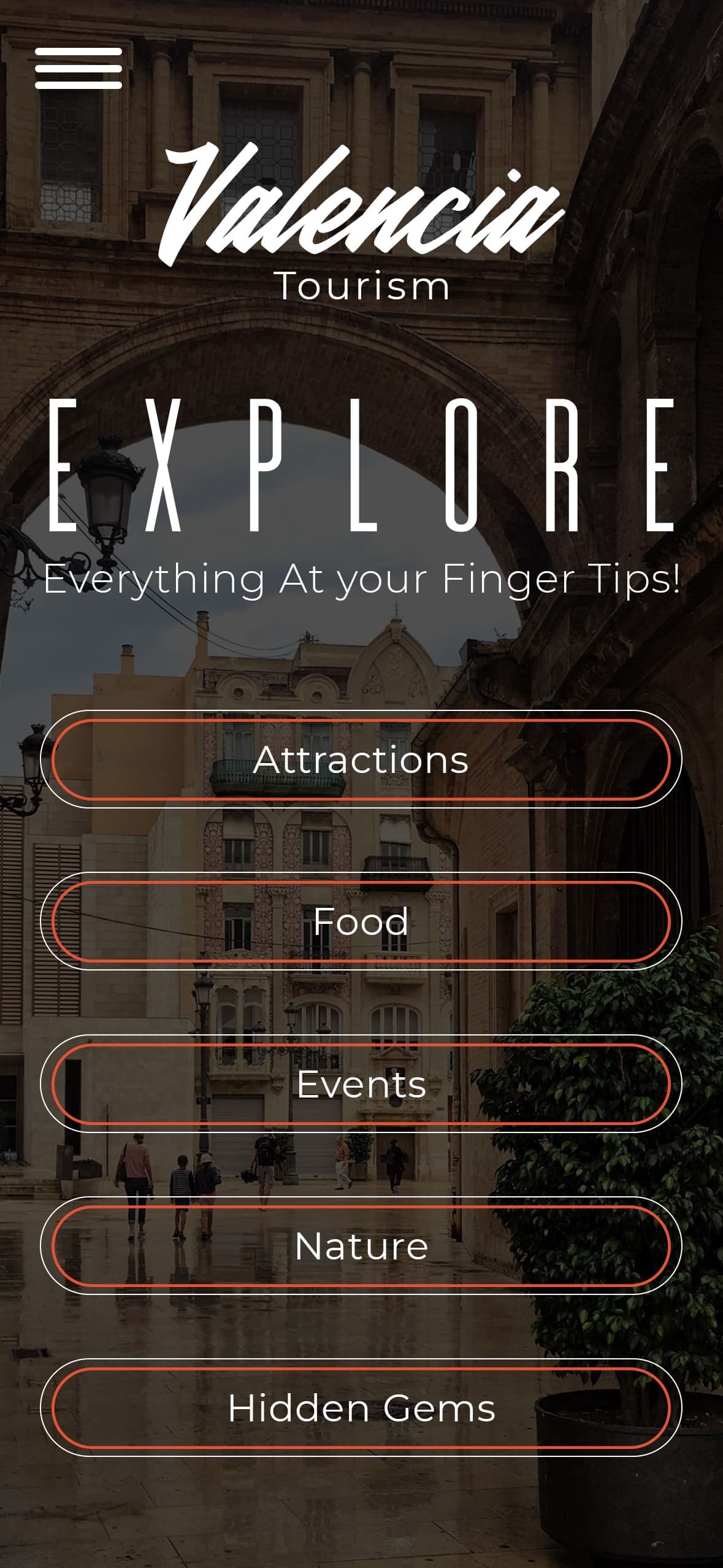 Valencia App - Explore Screen
